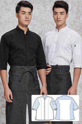 CS21-7 블랙/화이트 매쉬 싱글스냅 시원한 칠부조리복
